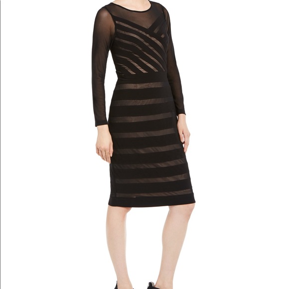 Adrianna Papell Dresses & Skirts - Adrianna Papell Semi-Sheer Mesh Dress NEW